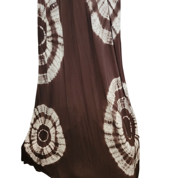 Stunning Modern Brown & White Floor Length Dress wedding Prom Occasion FUN - Picture 6 of 10